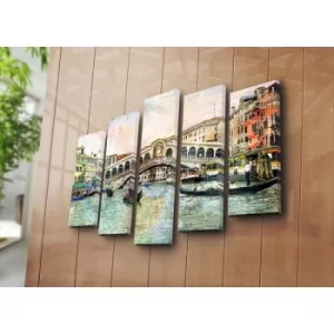 Image of 5PATK-71 Multicolor Decorative Canvas Painting (5 Pieces)