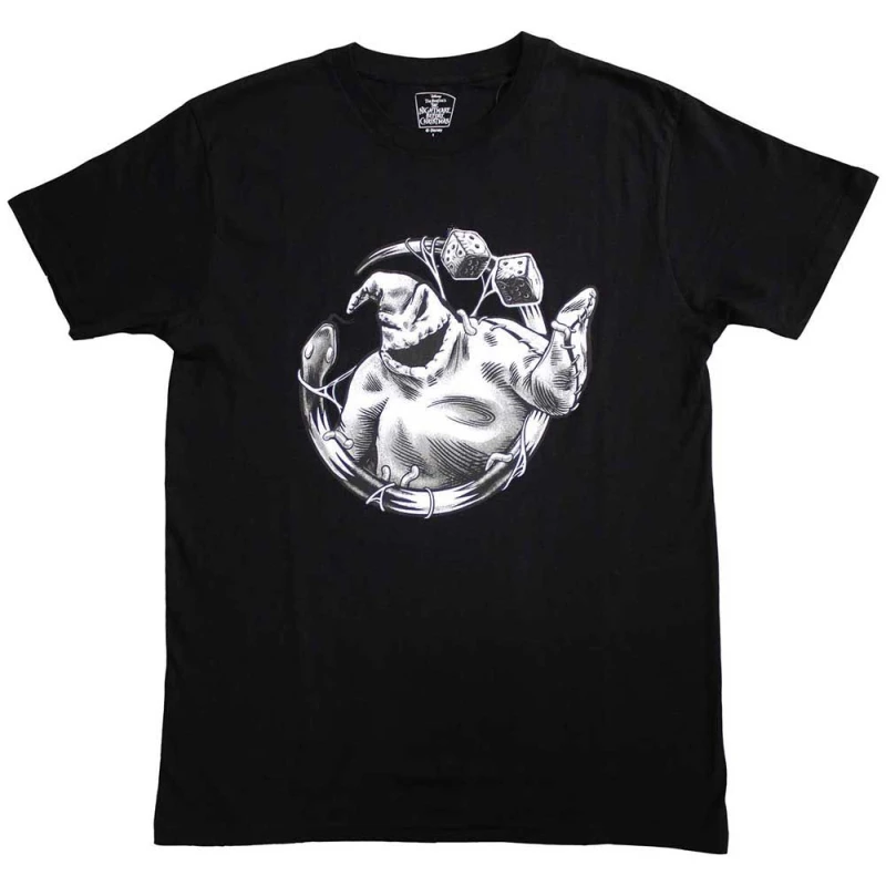 Image of Disney The Nightmare Before Christmas Oogie Roll T Shirt Black unisex