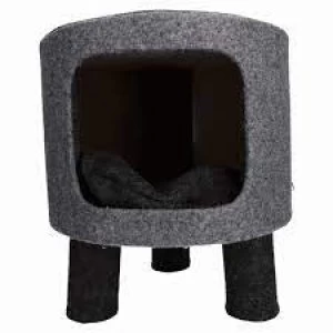 Image of Rosewood Charcoal Felt Cat Stool
