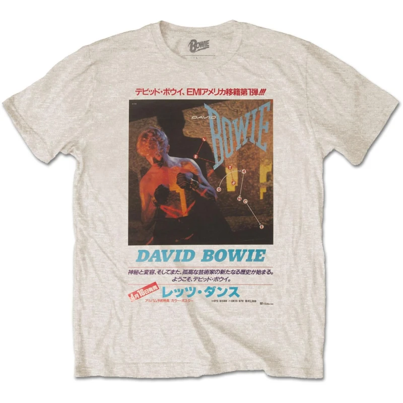 Image of David Bowie David Bowie Men T-Shirt in Light Sand Size: large Light Sand L Male 5063238340909