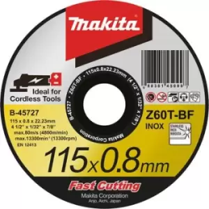 Image of Makita B-45727 Cutting disc (straight) 115mm 22.23mm