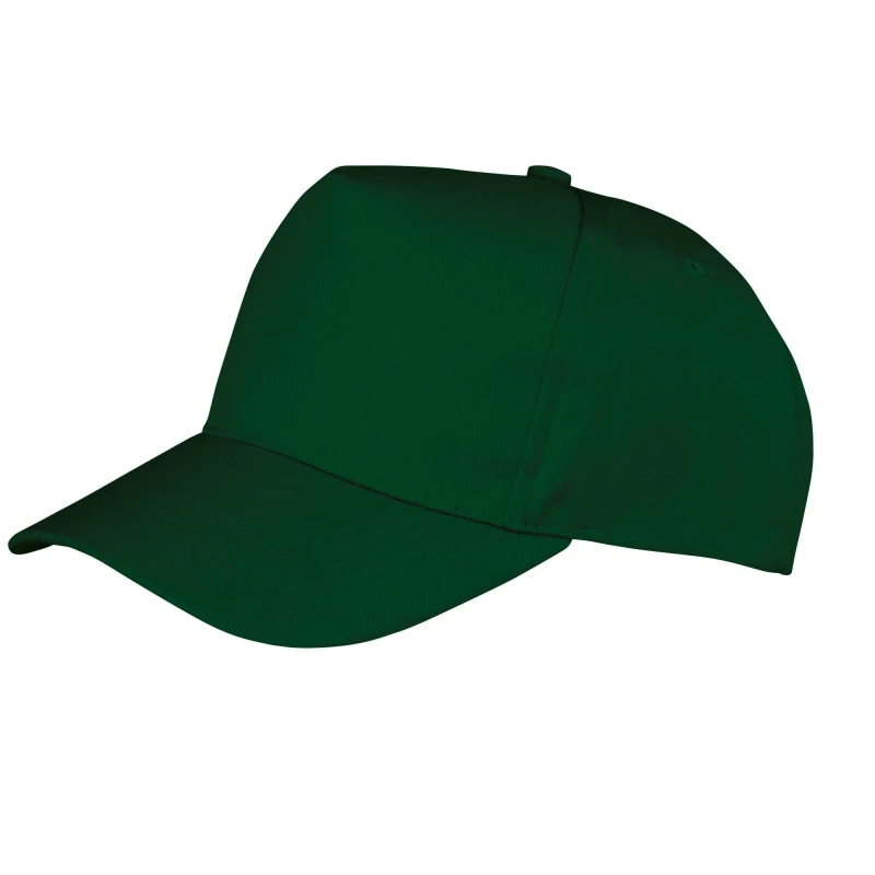 Image of Result Boston 5 Panel Baseball Cap in Bottle Green Bottle Green Unisex One Size