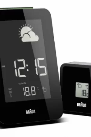 Image of Braun Clocks Weather Station Alarm Clock Radio Controlled BNC013BK-RC