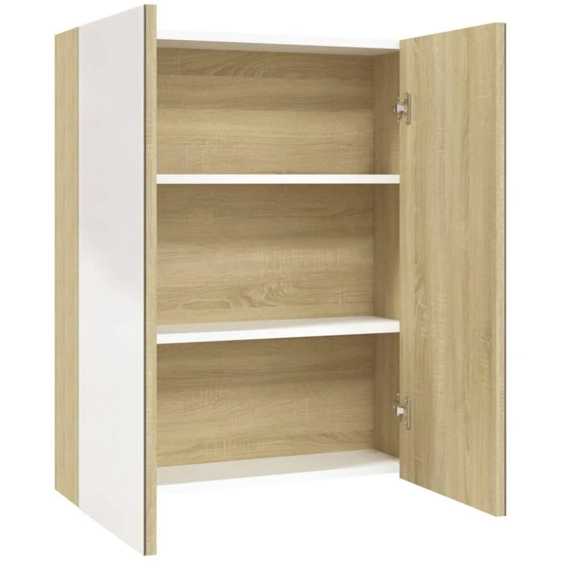 Image of VIDAXL Bathroom Mirror Cabinet 60x15x75cm mdf White and Oak Vidaxl 8720286391563