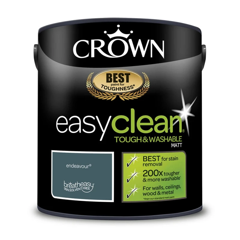 Image of Crown Easyclean Matt Emulsion Paint, 2.5L, Endeavour