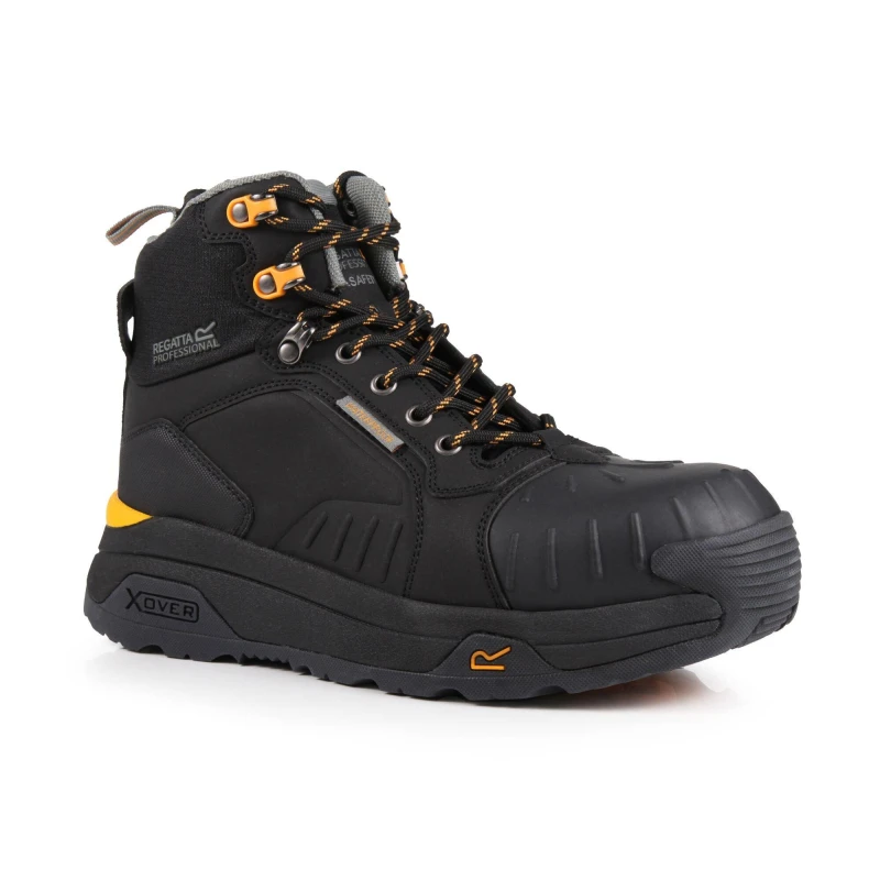 Image of Regatta Mens Exofort Waterproof Safety Hiker Black unisex UK 6