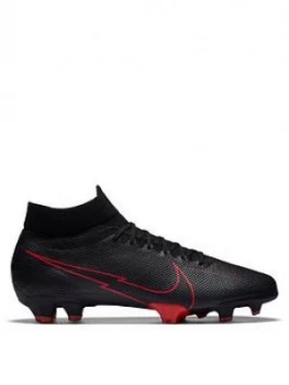 Image of Nike Mens Mercurial Superfly 7 Pro Firm Ground Football Boot, Black/Grey, Size 10, Men