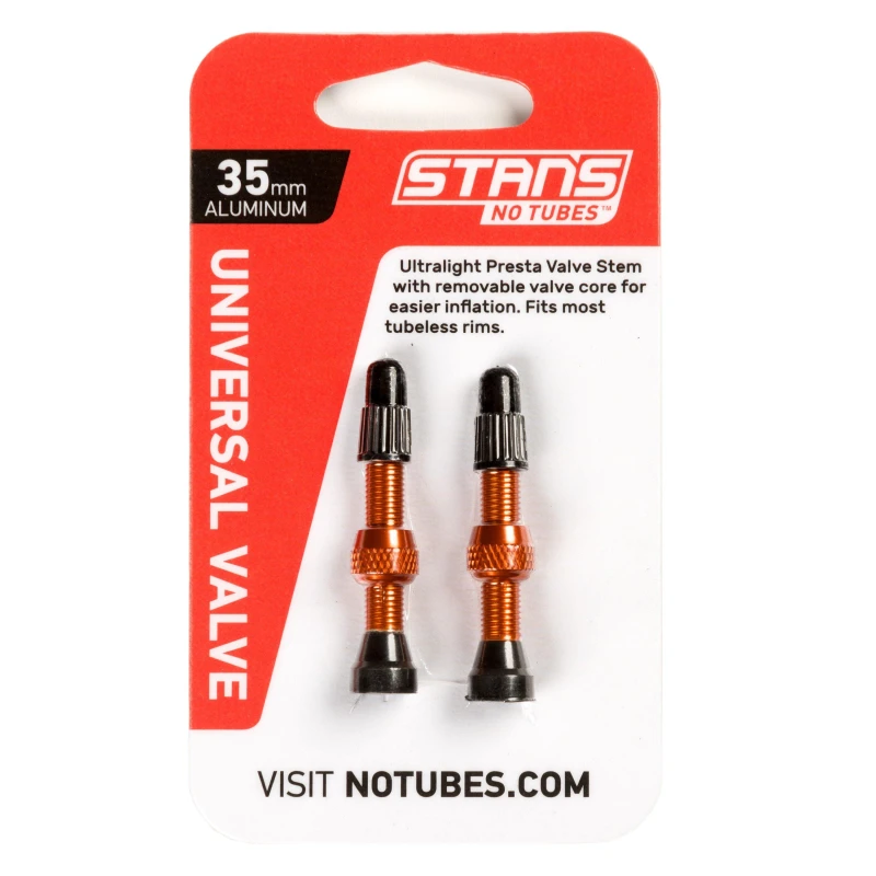 Image of Stans NoTubes VALVE STEM PAIR UNI AL PRESTA Orange unisex 35mm