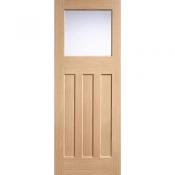 Image of LPD DX 1930s Edwardian Unfinished Oak Frosted Glazed Internal Door - 1981mm x 686mm (78 inch x 27 inch)