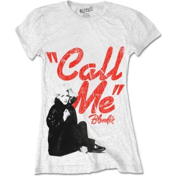 Image of Blondie - Call Me Womens Medium T-Shirt - White