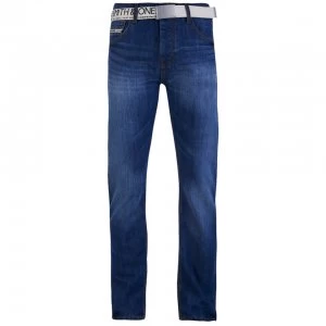 Image of Smith & Jones Mens Fuse Denim Jeans - Light Wash - 34R - Blue