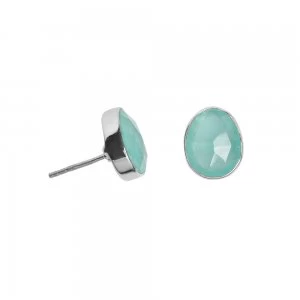 Image of Juvi Designs Sterling silver boho oval stud Blue