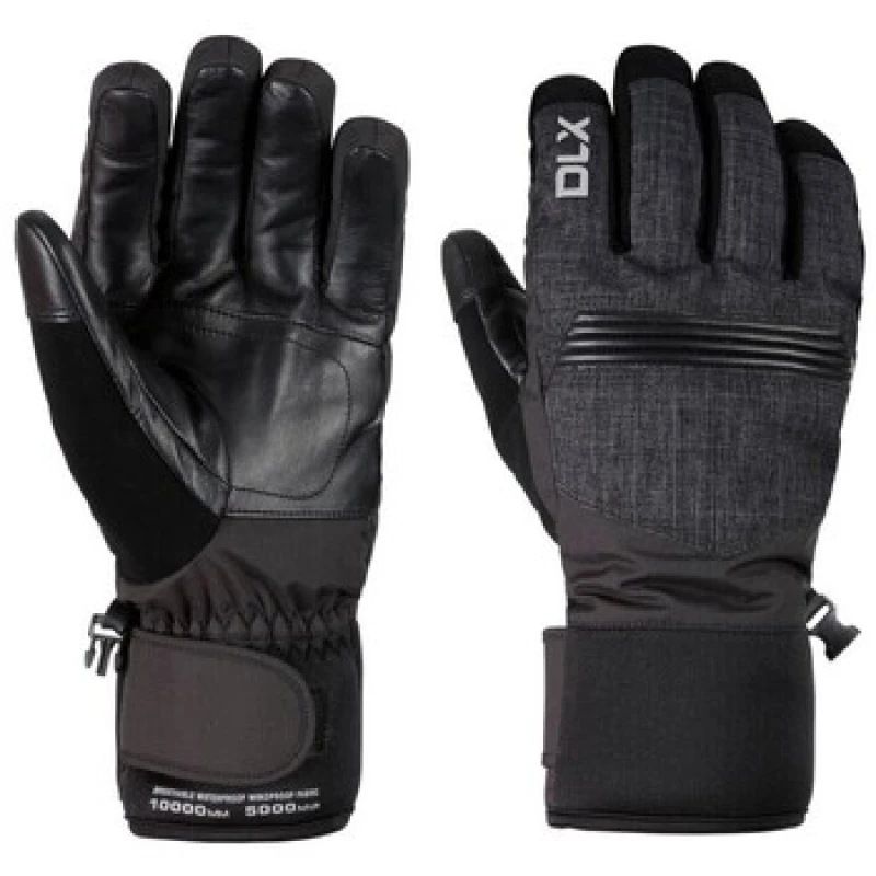 Image of Trespass Trespass Men Sidney Leather Palm Snow Sports Gloves in Black Size: X-Large Black XL Male 5063300226032