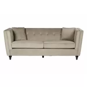 Image of Premier Housewares Ferris Mink Velvet 3 Seat Sofa