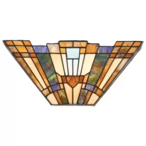 Image of Twin Wall Light Tiffany Style V Shape Pyramid Glass Art LED E14 60W