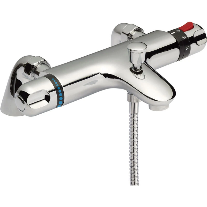 Image of nuie Reef Thermostatic Bath Shower Mixer - Chrome, Silver CD324