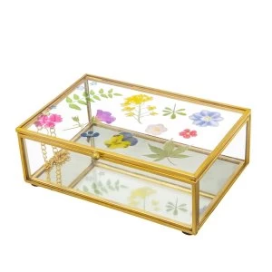 Image of Sass & Belle Pressed Flowers Glass Jewellery Box