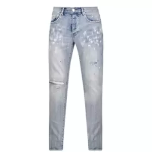 Image of PURPLE BRAND Mid Rise Slim Leg Jeans - Blue
