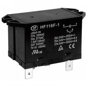 Image of Plug in relay 24 Vdc 25 A 2 makers Hongfa HF116F 1