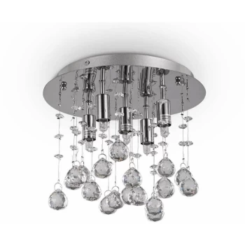 Image of Ideal Lux Lighting - Ideal Lux Moonlight - 5 Light Small Ceiling Pendant Chrome, G9