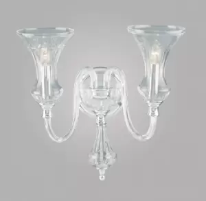 Image of Stara Lead Crystal 2 Light Wall Lamp CB05444/02/WB
