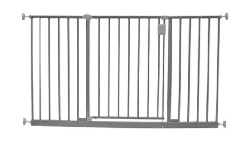 Image of Safetots Extra Wide Hallway Gate, 128Cm - 134Cm, Matt Grey, Pressure Fit Baby Gate For Hallways And Wide Spaces