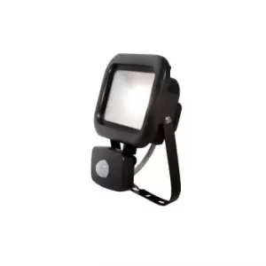 Image of Robus Remy Black 10W LED Flood Light With PIR & Junction Box - Cool White