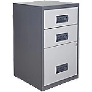Image of Pierre Henry Filing Cabinet Combi Silver, White 400 x 400 x 660 mm