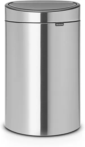 Image of Brabantia 60 Litre Matt Steel Touch Bin Matt Steel (Silver)