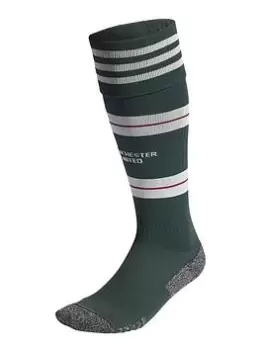 Image of Adidas Manchester United 23/24 Away Stadium Socks, Green, Size S, Men