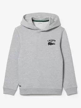 Image of Lacoste Boys Overhead Hoodie - Grey Marl, Size 10 Years
