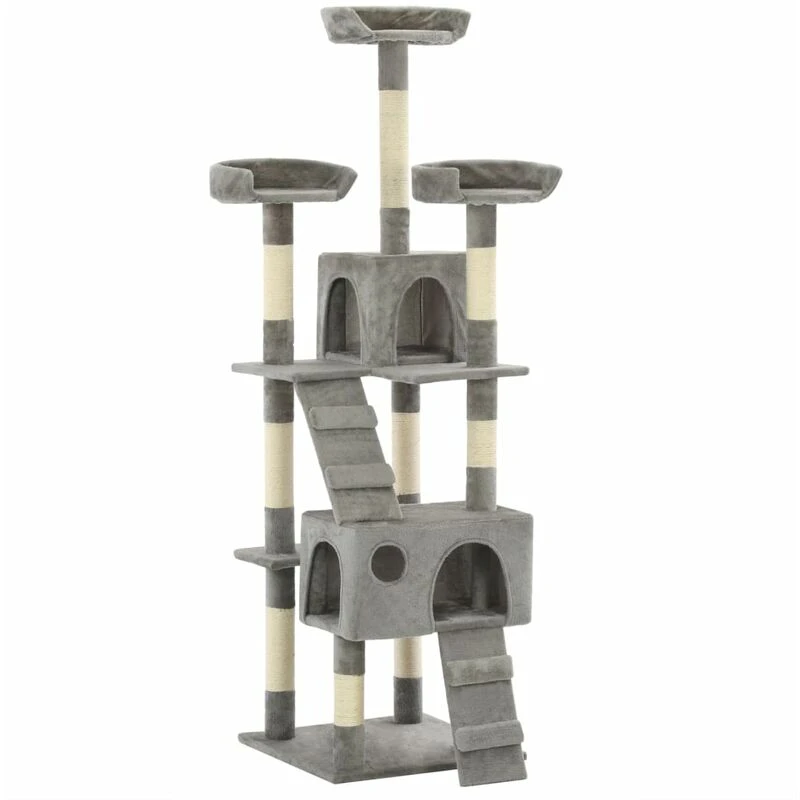 Image of VIDAXL Cat Tree with Sisal Scratching Posts 170cm Grey Vidaxl 8718475600121