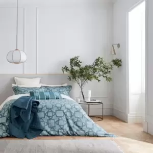 Image of Bedeck of Belfast Emaya 200TC Cotton Sateen Duvet Cover - Blue