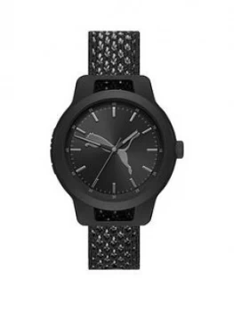 Image of Puma Puma Reset Black Dial Black Woven Knit Watch