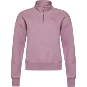Image of Superdry quarter Zip Top - Purple