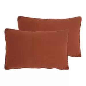 Image of Furn. Cosmo Twin Pack Polyester Filled Cushions Brick 50 x 30cm