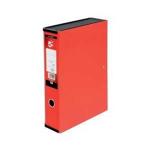 Image of 5 Star Office Foolscap Box File Lock Spring with Push Button Closure 70mm Capacity Red Pack of 5