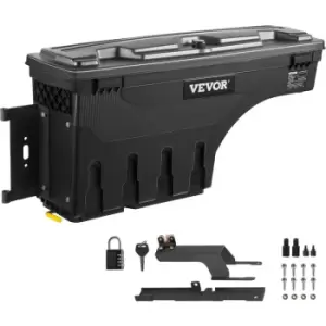 Image of VEVOR Truck Bed Storage Box, Lockable Lid, Waterproof ABS Wheel Well Tool Box 6.6 Gal/20 L with Password Padlock, Compatible with 2015-2020 Ford