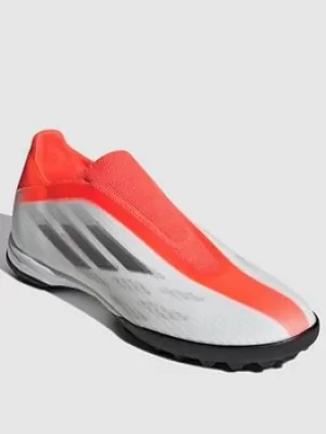 Image of Adidas Mens X Laceless Speed Form.3 Astro Turf Football Boot, White, Size 8, Men