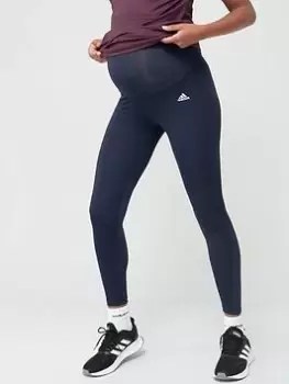 Image of adidas 7/8 Maternity Mesh Leggings - Navy, Size 2XL, Women