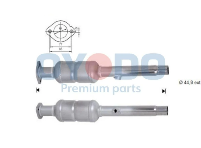 Image of Oyodo 10N0083-OYO Catalytic Converter with fastening/mounting material Catalyst Converter (429)