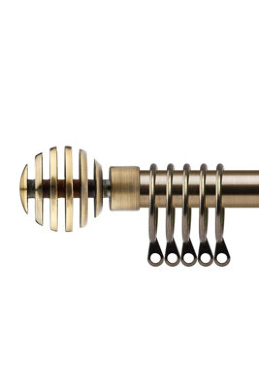 Image of 16-19mm Geneva Extendable Metal Curtain Pole Set Brass 160-300Cm