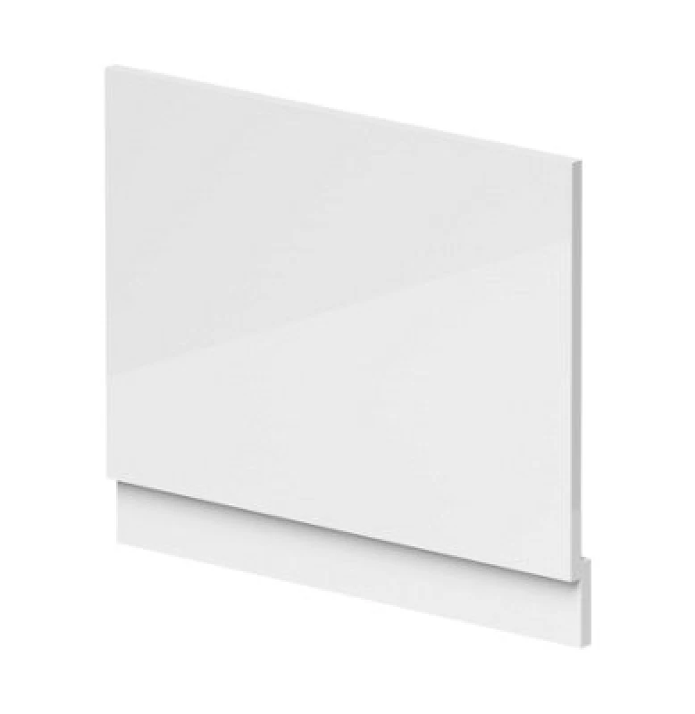 Image of Nuie Waterproof Shower Bath End Panel, High Gloss White Bath Shower Panel For Straight Baths, 700mm