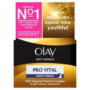 Image of Olay Anti Wrinkle Pro Vital Night Moisturiser Cream 50ml