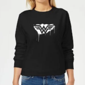 Image of Justice League Graffiti Wonder Woman Womens Sweatshirt - Black - 5XL