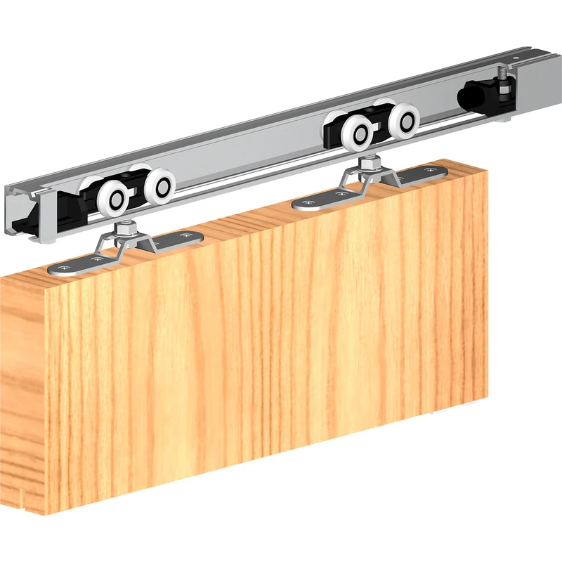 Image of Rothley Herkules 120kg Sliding Door Kit Including Wall Brackets 1500mm Silver
