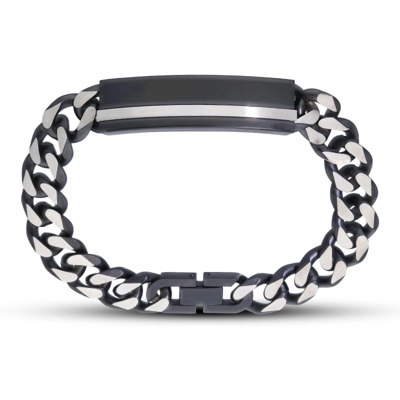 Image of Be You Mens 2 Tone Stainless steel Bracelet Black male One Size