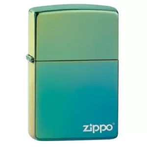 Image of Zippo PL49191 Classic High Polish Teal Zippo Logo windproof lighter