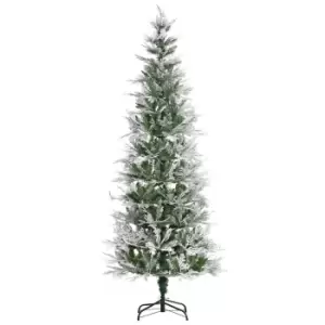 Image of Snow Flocked Cypress Artificial Christmas Tree 7ft, Green