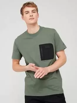 Image of Calvin Klein Jeans Mix Media T-Shirt - Green